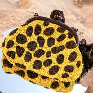 ARNOLDI VENOM Hand-beaded Clutch Bag In Black & Yellow